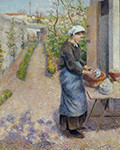 Camille Pissarro Young Woman Washing Plates, 1882 oil painting reproduction
