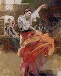 Pino Daeni Flamenco in Red oil painting reproduction