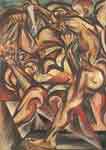 Jackson Pollock (Naked Man with Knife) oil painting reproduction