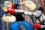 Popeye Boxing painting for sale
