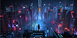 Cyberpunk Cityscape 1 painting for sale