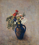 Odilon Redon Bouquet of Flowers in a Blue Vase, 1905-10 oil painting reproduction