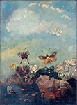 Odilon Redon Butterflies, 1910 oil painting reproduction