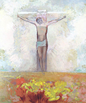 Odilon Redon Christ on Cross, 1910 oil painting reproduction
