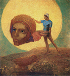 Odilon Redon Figure with Head, 1876 oil painting reproduction