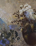 Odilon Redon Flowers in a Black Vase, 1909-10 oil painting reproduction