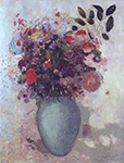 Odilon Redon Flowers in a Turquoise Vase, 1910 oil painting reproduction