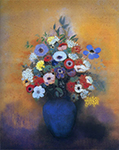 Odilon Redon Mimosas, Anemonies and Lilac in a Blue Vase, 1913-16 oil painting reproduction