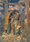 Odilon Redon Mystical Conversation, 1896 oil painting reproduction