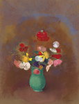 Odilon Redon Papavers in a Green Vase, 1890 oil painting reproduction