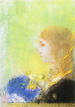 Odilon Redon Profile of a Young Girl, 1800 oil painting reproduction