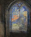 Odilon Redon Stained Glass Window (also known as The Mysterious Garden), 1905 oil painting reproduction
