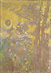 Odilon Redon Trees on a Yellow Background, 1901 oil painting reproduction