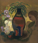 Odilon Redon Vase of Flowers (Pink Background), 1906 oil painting reproduction