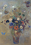 Odilon Redon Vase with Flowers and Butterflies, 1905 oil painting reproduction