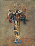 Odilon Redon Wild Flowers in a Long-Necked Vase, 1912 oil painting reproduction