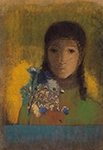 Odilon Redon Woman with Wildflowers, 1890-1800 oil painting reproduction