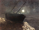 Odilon Redon Boat in the Moonlight oil painting reproduction