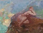 Odilon Redon Nude Woman on the Rocks oil painting reproduction