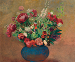 Odilon Redon Papavers and Carnations in a Blue Vase oil painting reproduction
