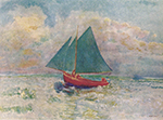 Odilon Redon Red Boat with Blue Sails, 1906-07 oil painting reproduction