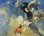 Odilon Redon The Black Pegasus, 1909-10 oil painting reproduction