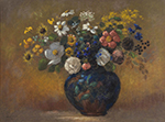 Odilon Redon Wild Flowers in a Vase, 1910 oil painting reproduction