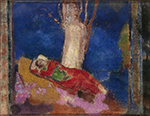 Odilon Redon Woman Sleeping under a Tree, 1901 oil painting reproduction