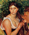 Pierre-Auguste Renoir The Braid (also known as Suzanne Valadon) - 1884 - 1886 oil painting reproduction