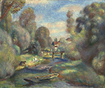 Pierre-Auguste Renoir The Footbridge at Essoyes, 1898-1901 oil painting reproduction
