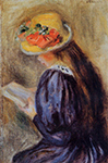 Pierre-Auguste Renoir The Little Reader (also known as Little Girl in Blue) - 1890 oil painting reproduction