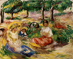 Pierre-Auguste Renoir Three Young Girls Sitting in the Grass, 1896-97 oil painting reproduction