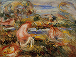 Pierre-Auguste Renoir Two Bathers in a Landscape, 1919 oil painting reproduction