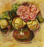Pierre-Auguste Renoir Vase of Roses oil painting reproduction