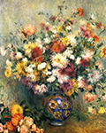 Pierre-Auguste Renoir Vase of Chrysanthemums - 1880 - 1882 oil painting reproduction