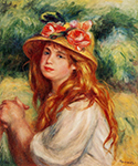 Pierre-Auguste Renoir Blonde in a Straw Hat oil painting reproduction