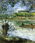 Pierre-Auguste Renoir Willows and Figures in a Boat, 1880 oil painting reproduction