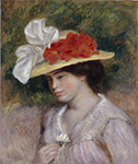 Pierre-Auguste Renoir Woman in a Flowered Hat, 1889 oil painting reproduction