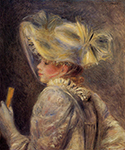 Pierre-Auguste Renoir Woman in a White Hat, 1890 oil painting reproduction
