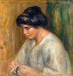 Pierre-Auguste Renoir Woman Sewing oil painting reproduction