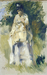 Pierre-Auguste Renoir Woman Standing by a Tree, 1866 oil painting reproduction