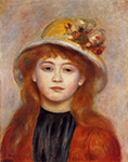 Pierre-Auguste Renoir Woman Wearing a Hat - 1889 oil painting reproduction