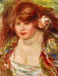 Pierre-Auguste Renoir Woman Wearing a Rose - Andree, 1919 oil painting reproduction