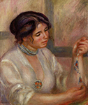 Pierre-Auguste Renoir Woman with a Necklace, 1910 oil painting reproduction