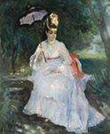 Pierre-Auguste Renoir Woman with Umbrella Sitting in the Garden (Lise Trehot), 1872 oil painting reproduction