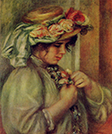 Pierre-Auguste Renoir Young Girl in a Hat, 1800 oil painting reproduction