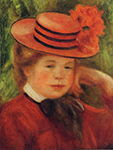 Pierre-Auguste Renoir Young Girl in a Red Hat, 1899 oil painting reproduction