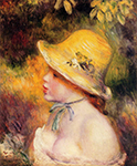 Pierre-Auguste Renoir Young Girl in a Straw Hat, 1890 oil painting reproduction