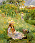 Pierre-Auguste Renoir Young Girl in the Garden at Mezy, 1891 oil painting reproduction