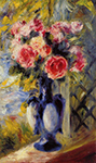 Pierre-Auguste Renoir Bouquet of Roses in a Blue Vase, 1892 oil painting reproduction